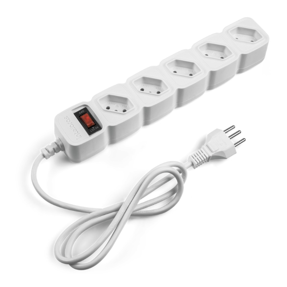 Filtro De Linha Protetor Eletrônico Régua Com 5 Tomadas Bivolt EPE 205 Branco Intelbras