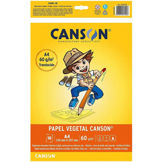 Papel vegetal liso A4 60g com 10 folhas Canson