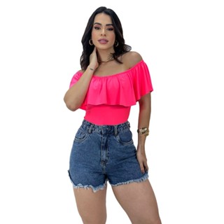 Body Bori Maiô Ciganinha Babado Ombro A Ombro Promoção