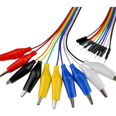 Cabo Jumper Macho Com Garra Jacaré Para Protoboard Kit 10 Peças