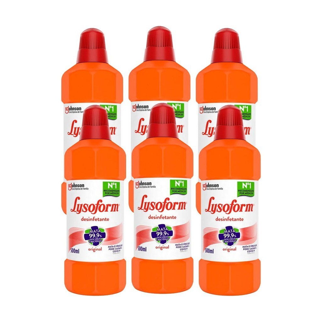 Kit 6 Desinfetante Lysoform Uso Geral Original 500ml