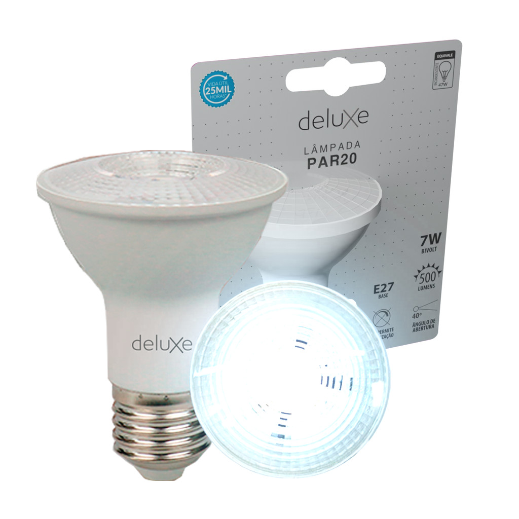 Lampada Led Par20 7w 6500k Branco Frio E27 110v/220v Bivolt Ip20 Branco Cod: 919091377 Deluxe By Avant em Oferta na Shopee