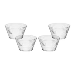 Conjunto 4 Bowls Lines Butterfly 10,5cm Vidro Wolff para Sobremesa Petiscos Molhos Acompanhamentos Mesa Posta Elegante