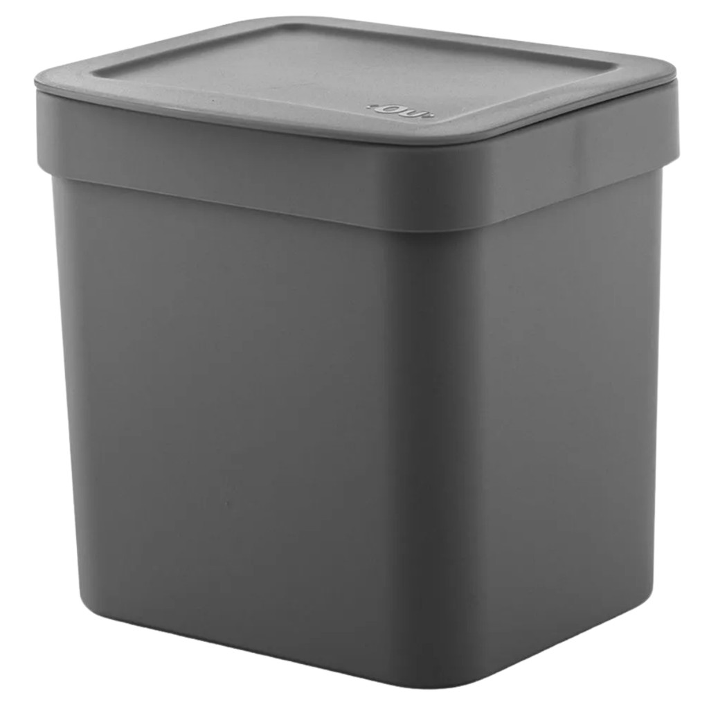 Lixeira 4,7 Litros Banheiro Pia Cozinha Escritório Lavabo Esconde Saco Trium Cinza Chumbo OU em Oferta na Shopee
