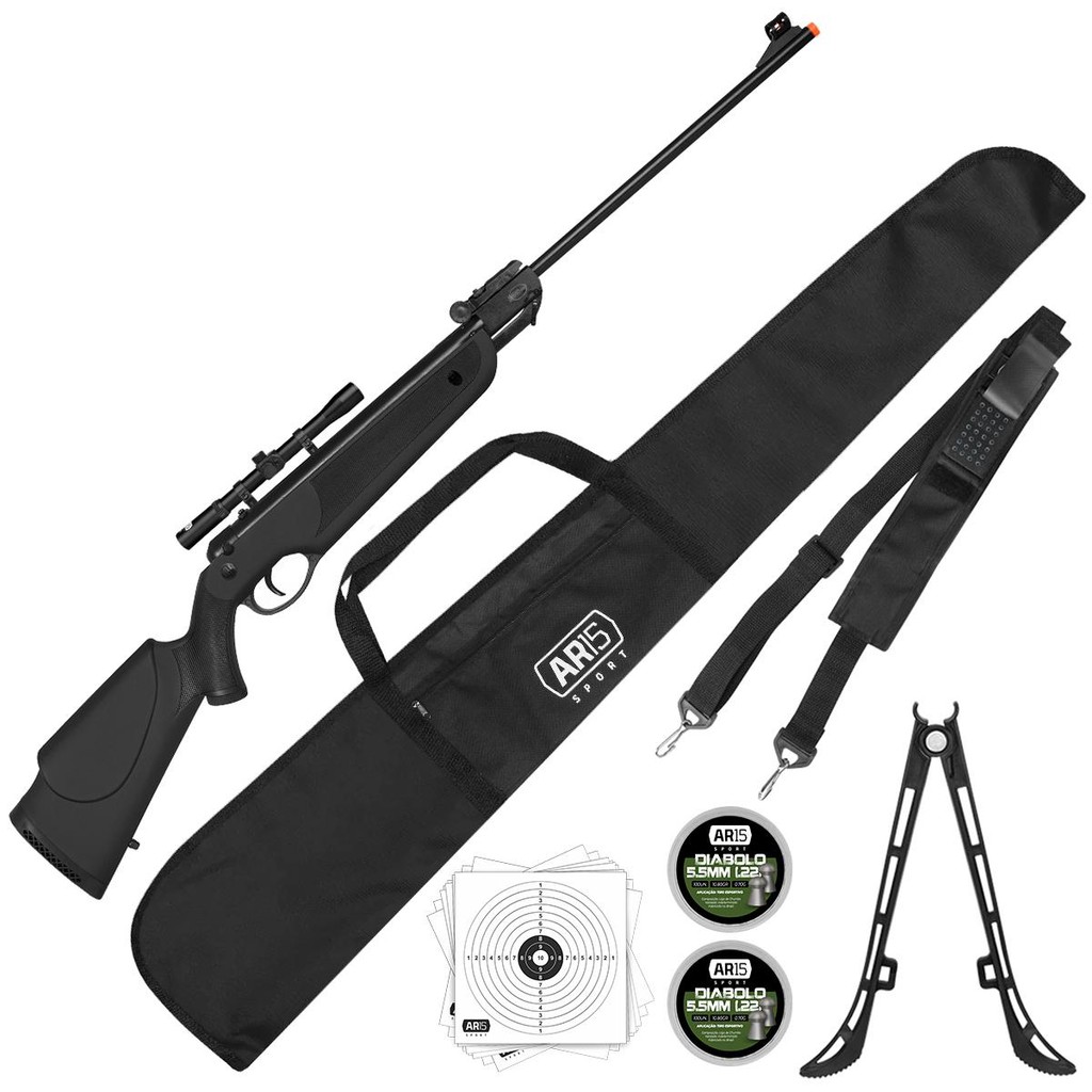 Espingarda De Pressão 5.5 Rossi Dione + Luneta 4x20 Tático 9 em Oferta na Shopee