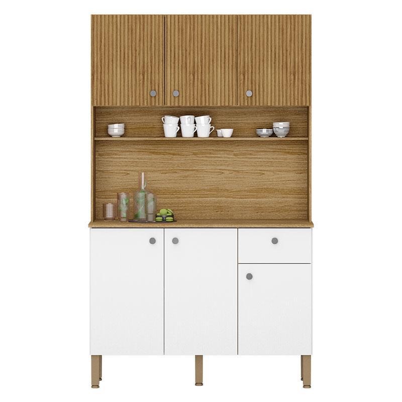 Kit Cozinha Style 6 Portas Freijó Supremo Ripado - Kits Paraná em Oferta na Shopee