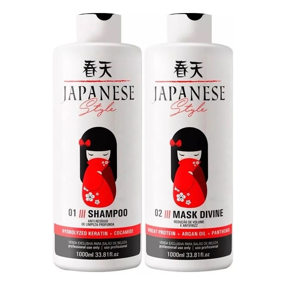 Kit Semi Progressiva e Shampoo Anti Resíduos Japonesa style
