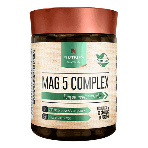 Mag 5 Complex | 90 Capsulas Nutrify | Magnésio
