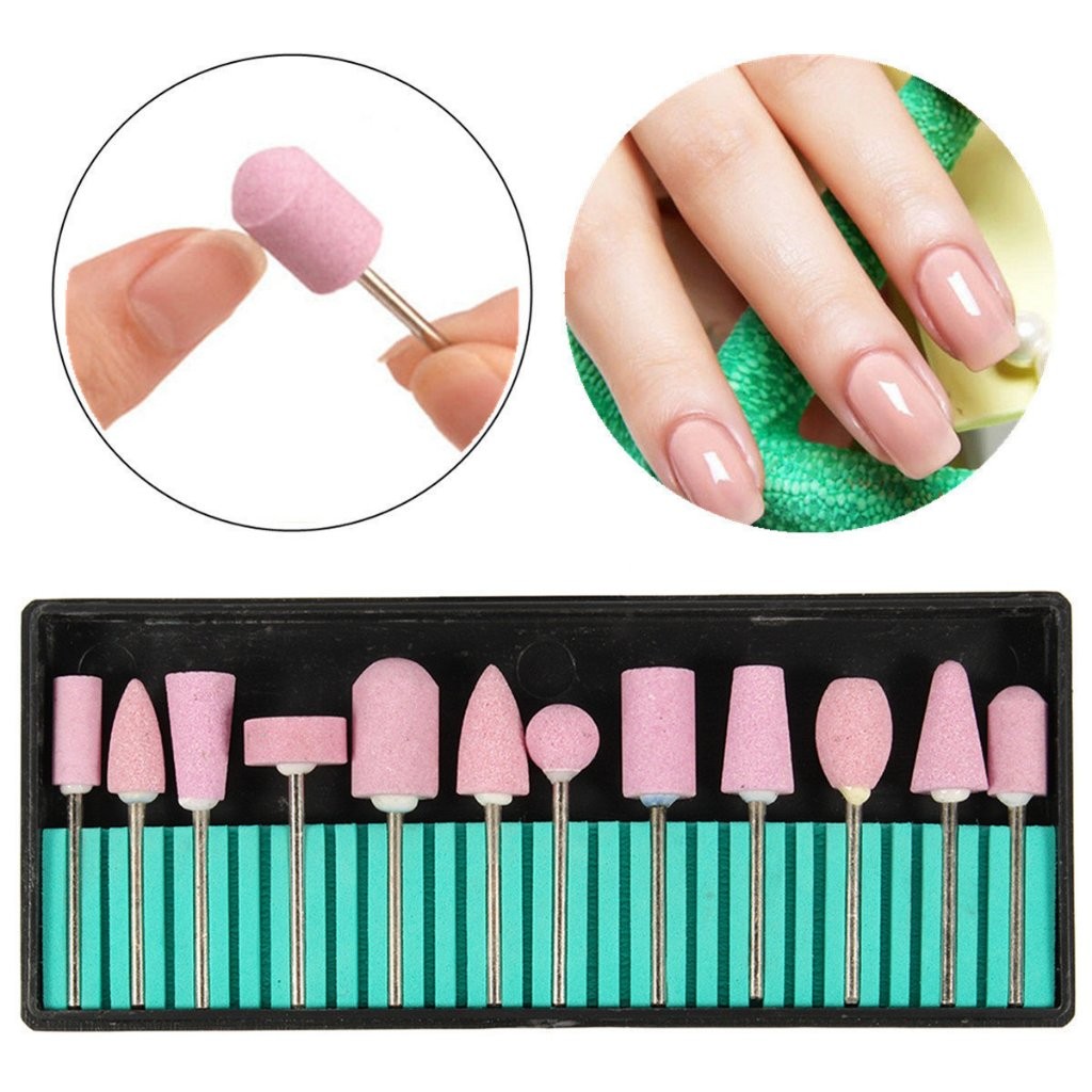 Kit 12 Brocas Polidoras de Unhas p/ Lixadeira Manicure