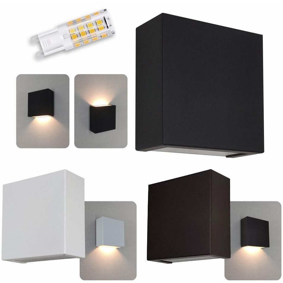 Kit 3 Arandela Efeito Parede Slim 1 Facho 11cm + Led G9 Lampada Grátis Bivolt Aluminio Premium