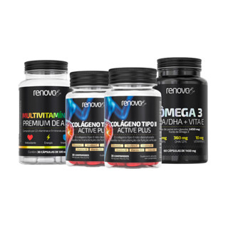 2 Colágenos Renova Be Tipo 2 + Ômega 3 + Multivitamínico A a Z