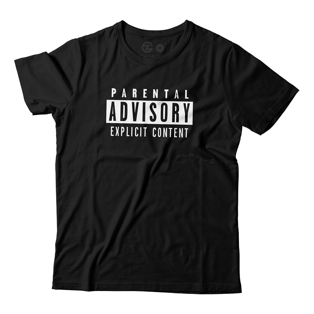 Camiseta Parental Advisory Caution Aviso Rap Hip Hop
