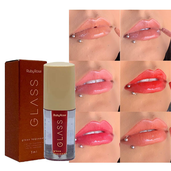 Gloss Laqueado Ruby Rose Glass HB577 em Oferta na Shopee