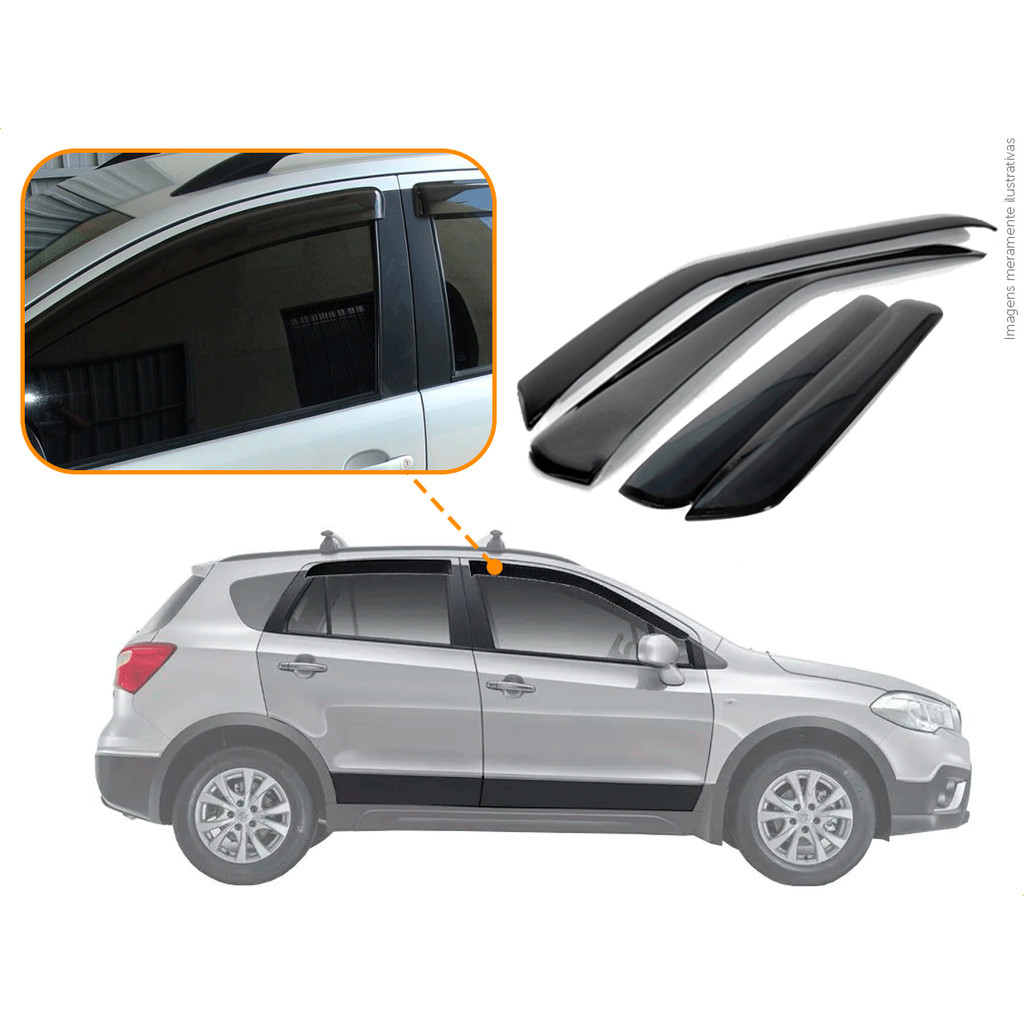 Calha Chuva Suzuki S-Cross 2015 2016 2017 2018 2019 4 Portas