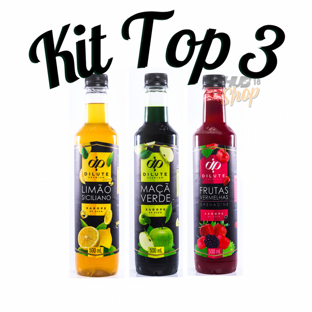 Kit Top 3 Dilute Maça Verde Frutas Vermelhas Limão Siciliano em Oferta na Shopee