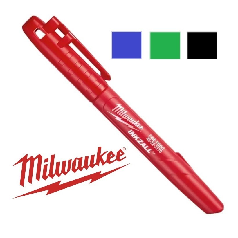 Caneta Marcador Permanente Milwaukee Inkzall Ponta Fina Cores 48-22-31XX