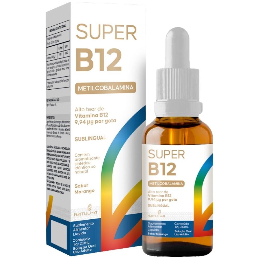 Super Vitamina B12 Metilcobalamina Sublingual 20ml - Natulha