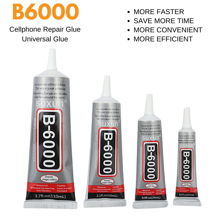 B-6000 9ML 15ML 25ML 50ML Cola Universal DIY B6000 De Contato Transparente Reparo Telefônico Vidro Adesivo Plástico