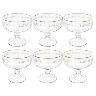 Taça de Sobremesa em Cristal Imperial Fio de Ouro 200mL 6 peças - Lyor em Oferta na Shopee