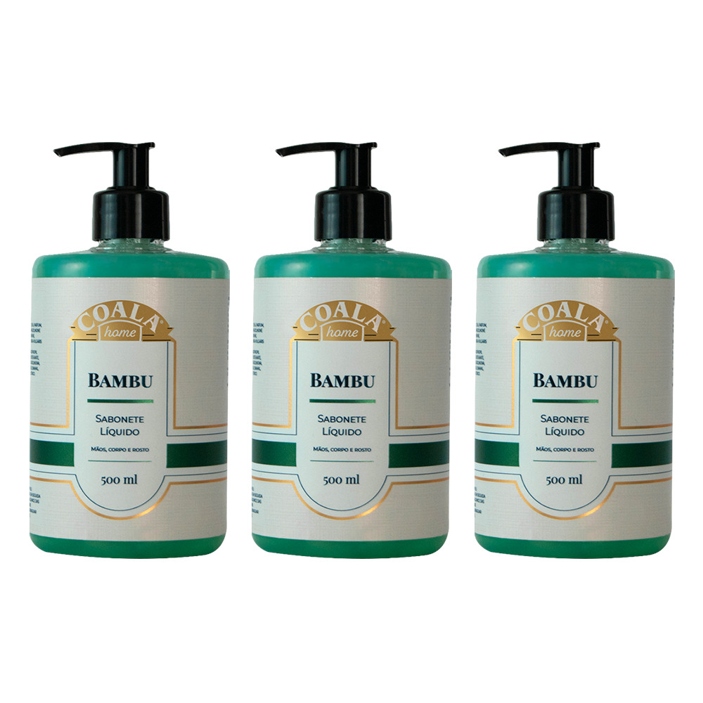 Kit Com 3 Unidades Sabonete Líquido Bambu  500 ml