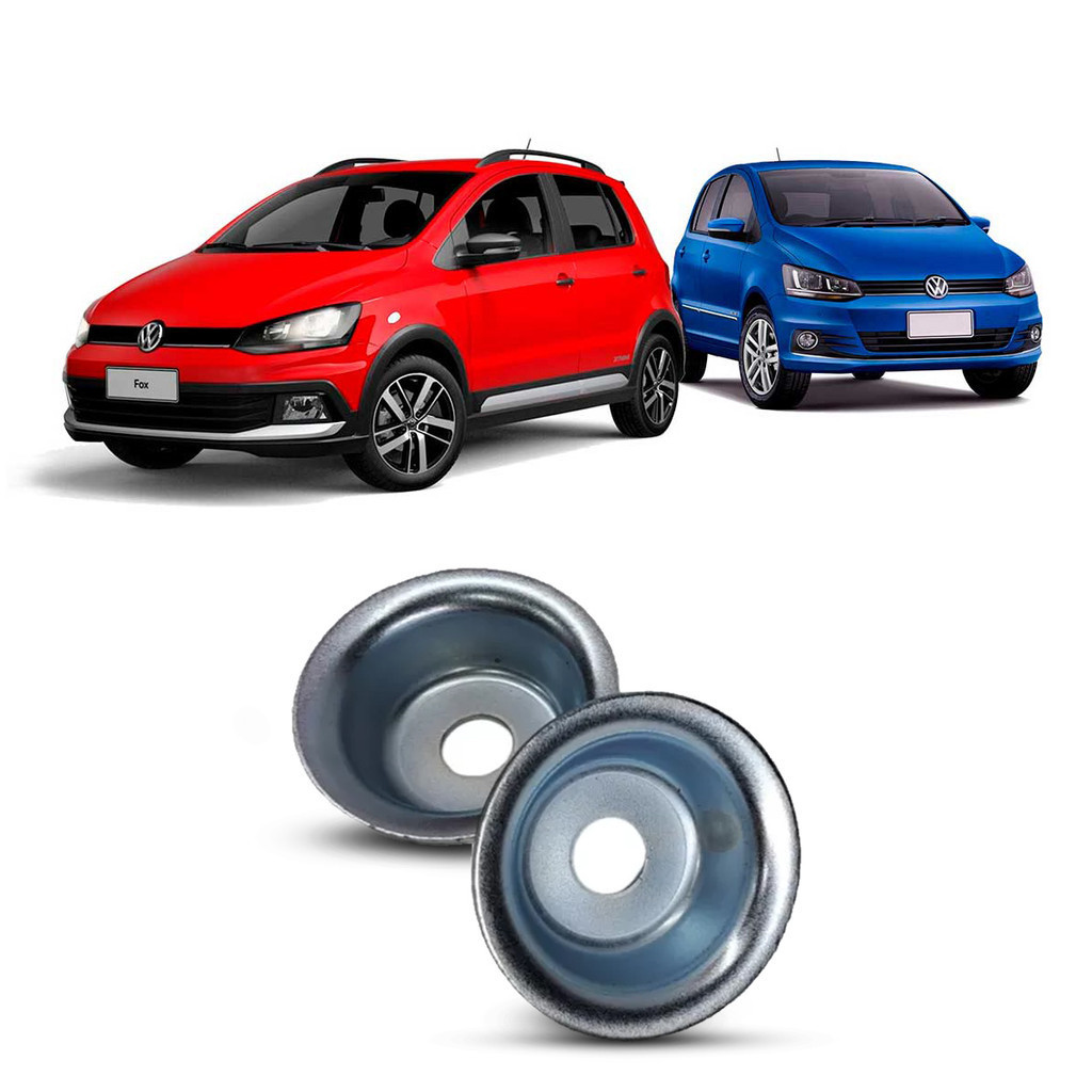 Par Kit Calço Prato Superior Amortecedor Dianteiro Volkswagen Fox 2015 2016 2017 2018 2019 2020 2021 2022