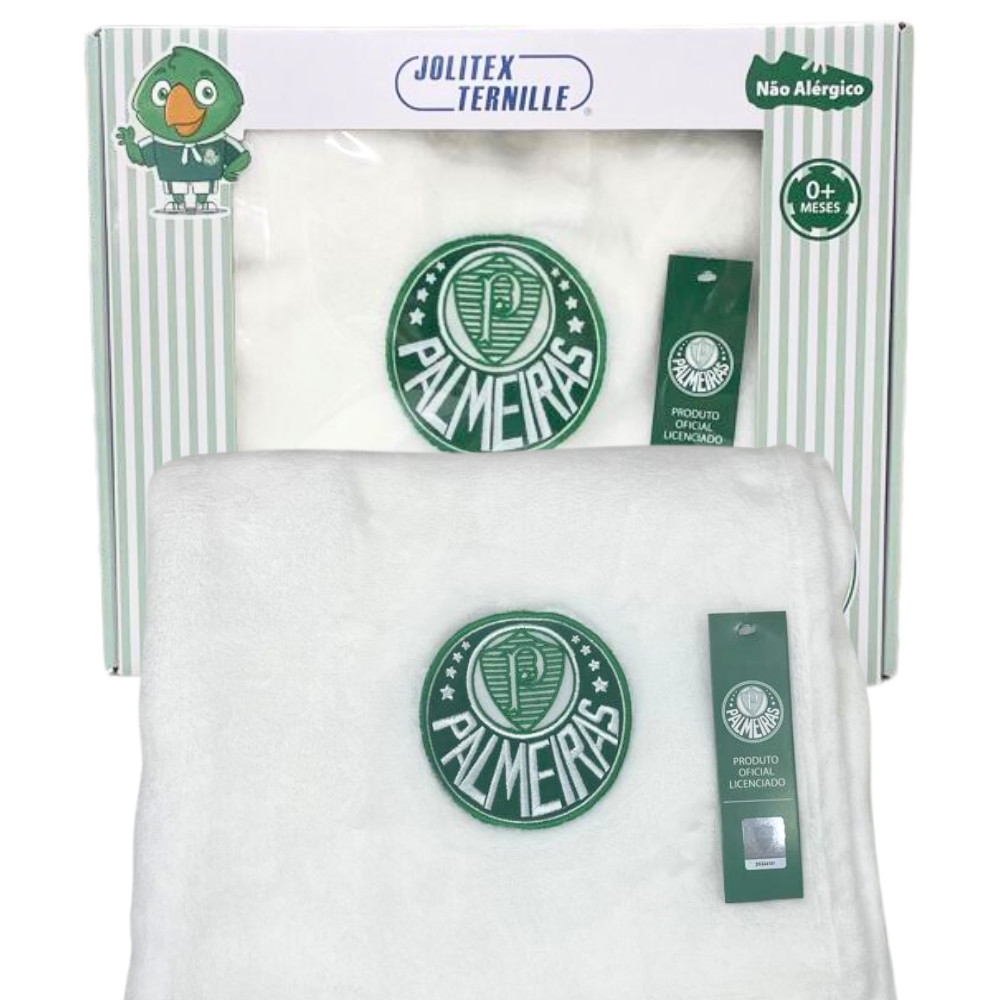 Manta Baby Microfibra Bebe Infantil Criança Menina Menino Cama 90cm x 1,10cm Palmeiras Junior Baby