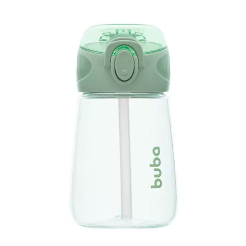 Garrafinha Com Canudo Infantil Tritan Buba Verde 300ml