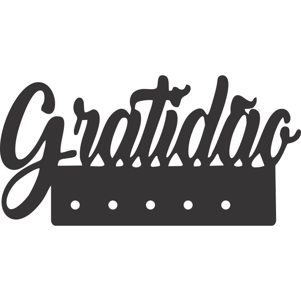 Porta Chaves Porta Chaves Gratidão em Mdf Vazado de 3mm Preto Fosco em Oferta na Shopee