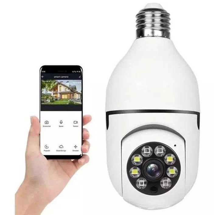 Câmera segurança wifi ip sem fio 360 com encaixe lampada bocal aplicativo full HD visão noturna - bivolt