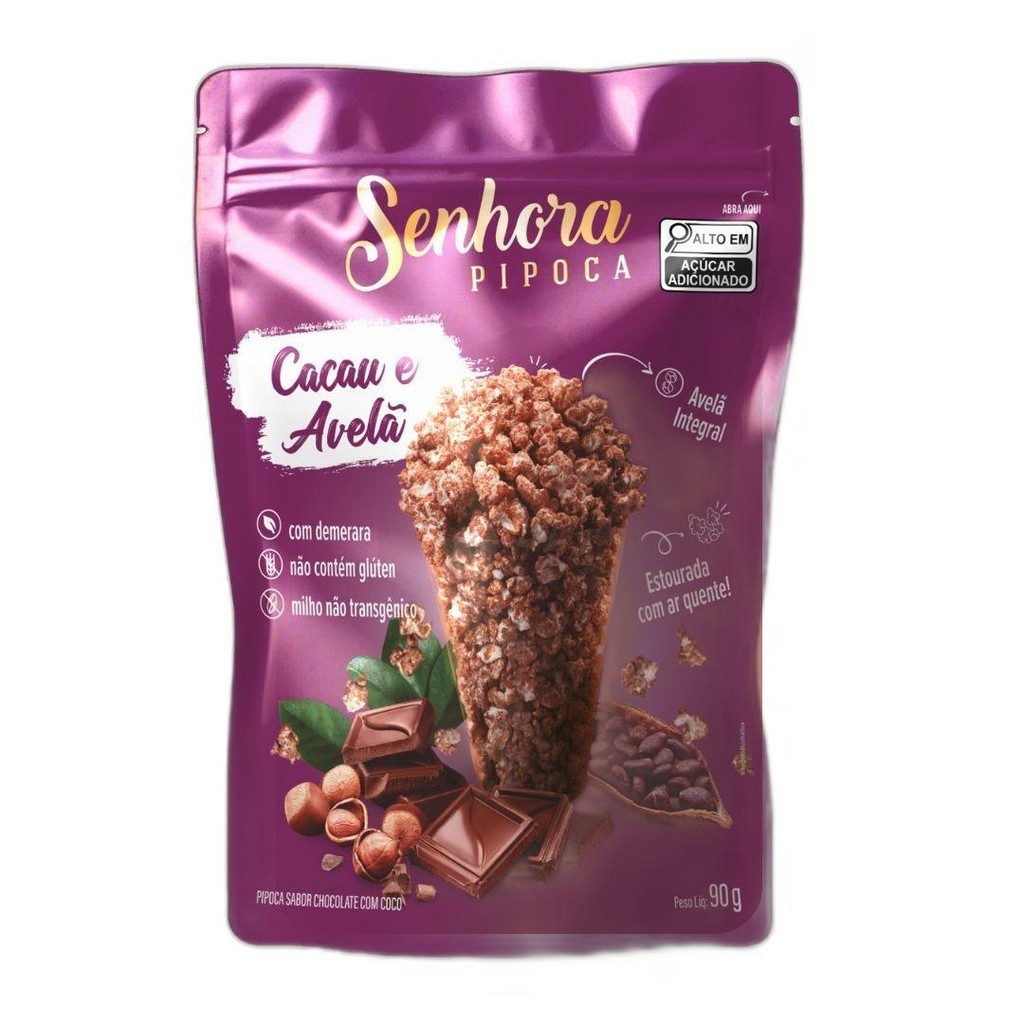 Pipoca de Cacau com Avelã 90 g em Oferta na Shopee