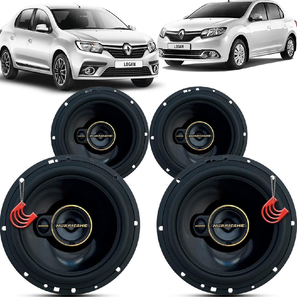 Kit Alto Falantes Dianteiros e Traseiros Renault Logan 2014 até 2021 - Hurricane Aurum 480w em Oferta na Shopee
