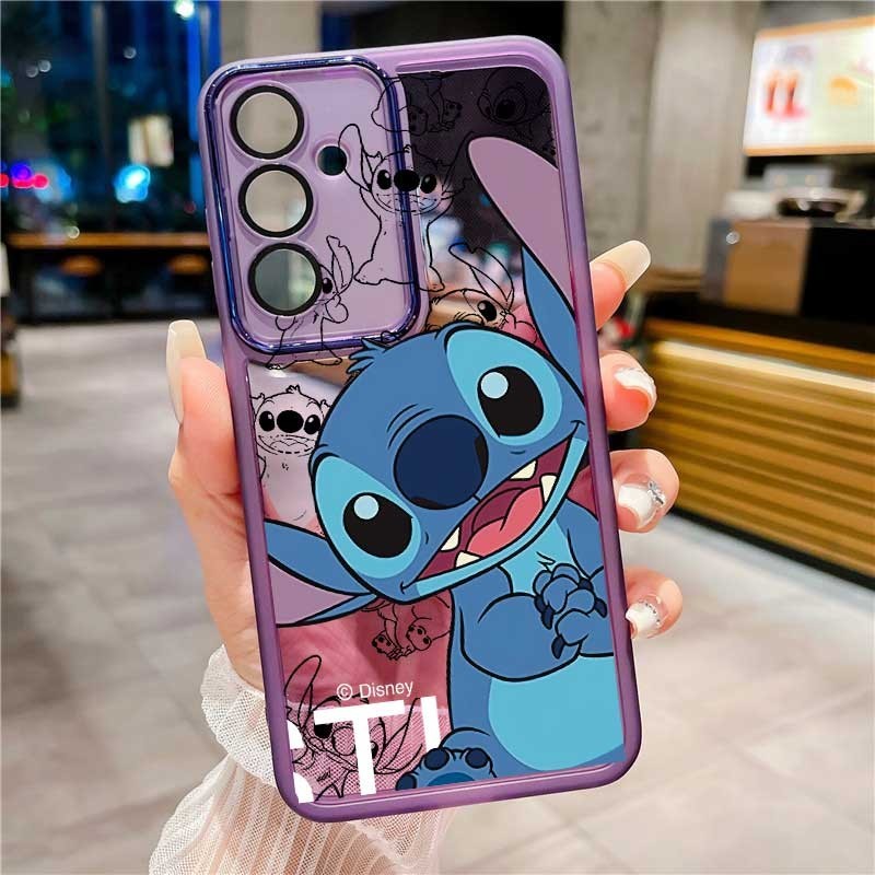 Samsung Galaxy M35 5G M 35 Capa Joyful Cute Stitch Caixa De Borracha Flexível Para Telefone Com Estrutura Fosca Silicone Transparente