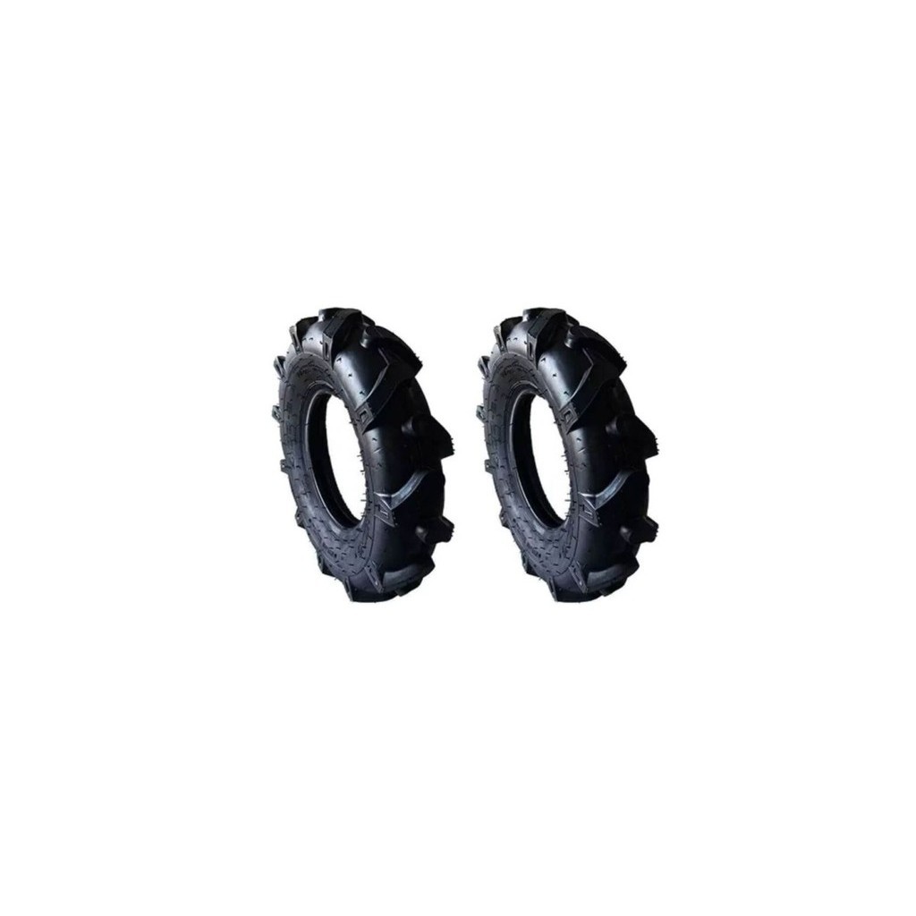 Kit Com 2 Pneus Sem Câmara 4.00 x 8pol. Para Tratorito - B4T 6,5 / BD 5,0 - Branco