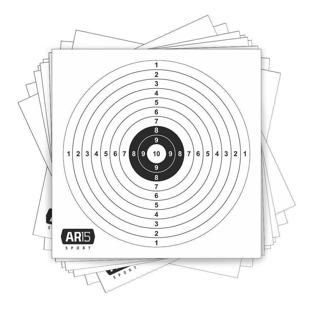 ALVO DE PAPEL AR15 SPORT 14X14CM 10UN. em Oferta na Shopee