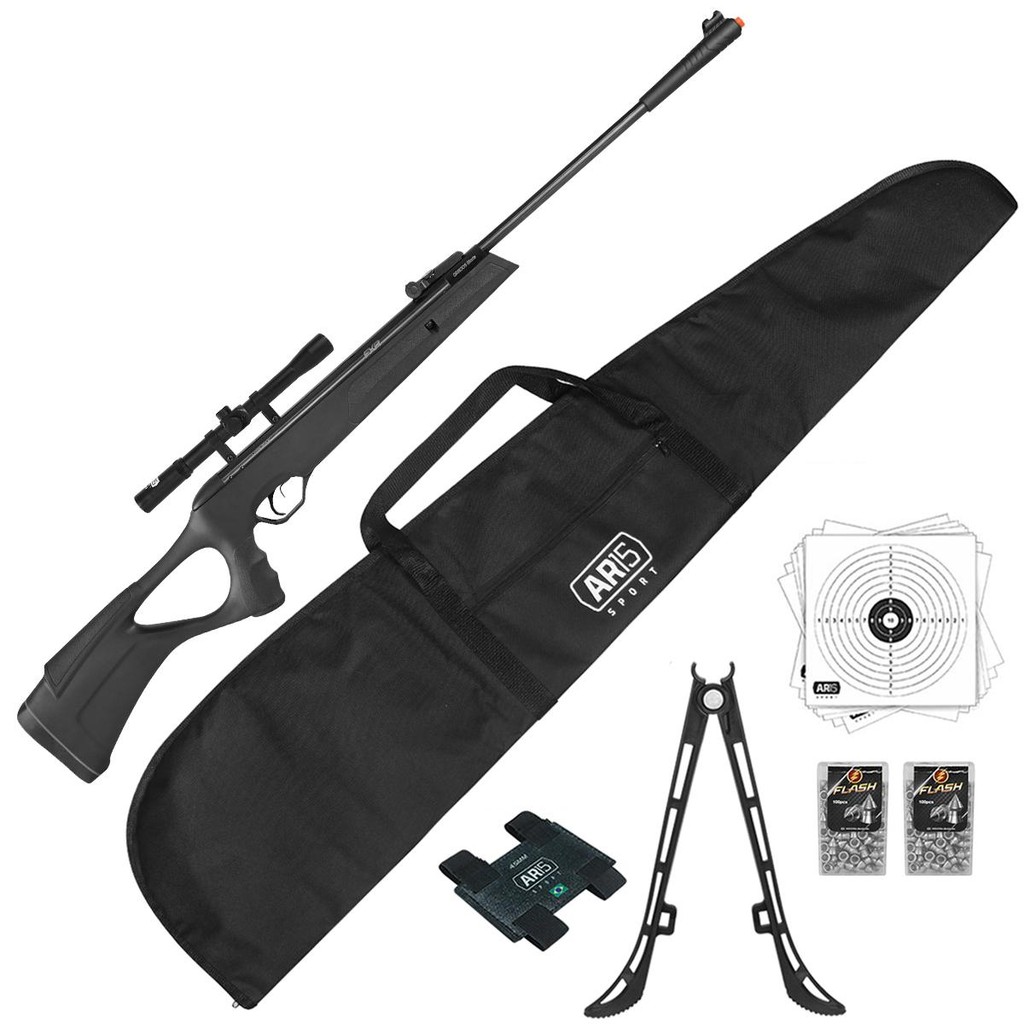 Carabina de Pressão 5.5mm Artemis + Luneta 4x20 Trilho 11mm em Oferta na Shopee