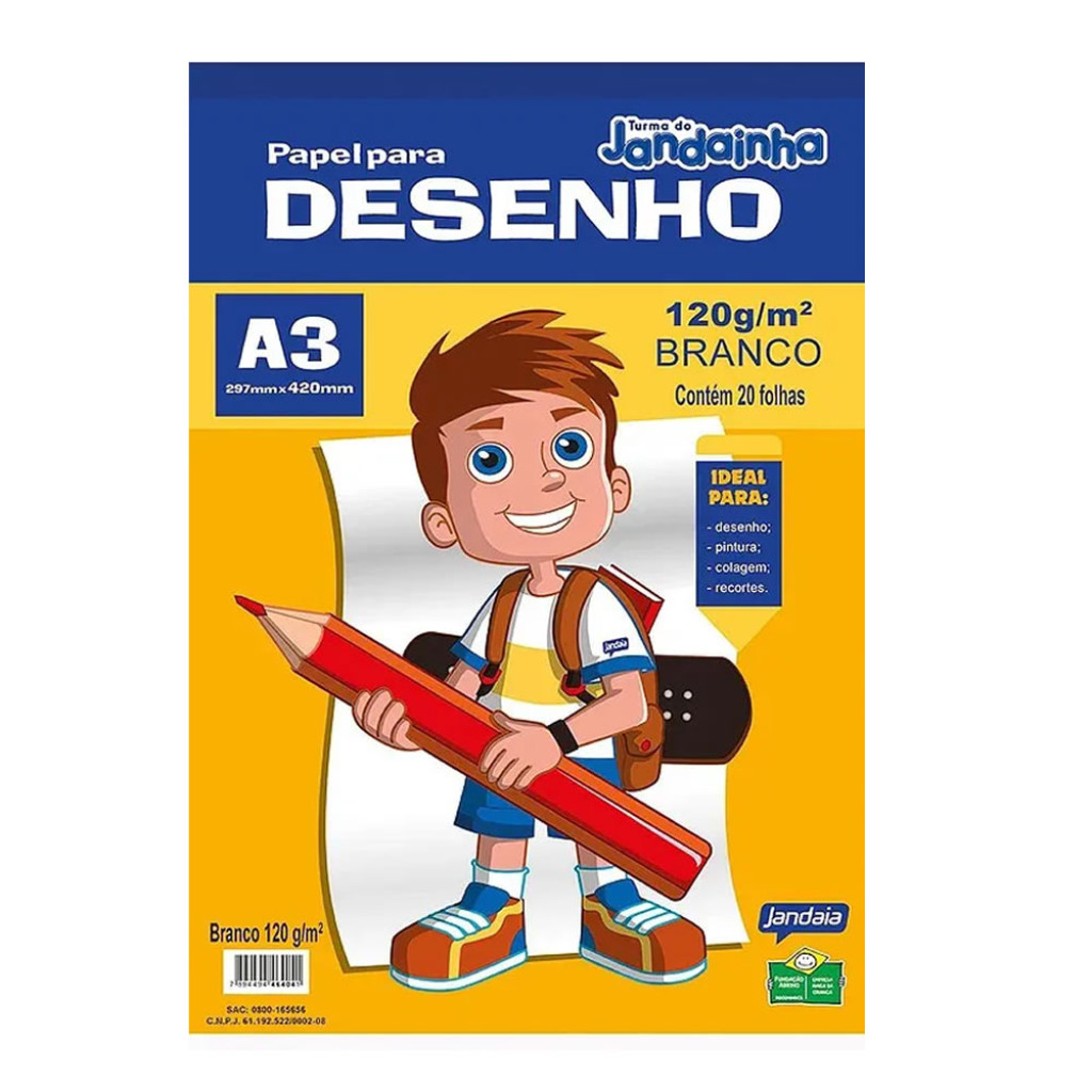 BLOCO DESENHO A3 BR 120G 20FL JANDAINHA   222836 - Stationery