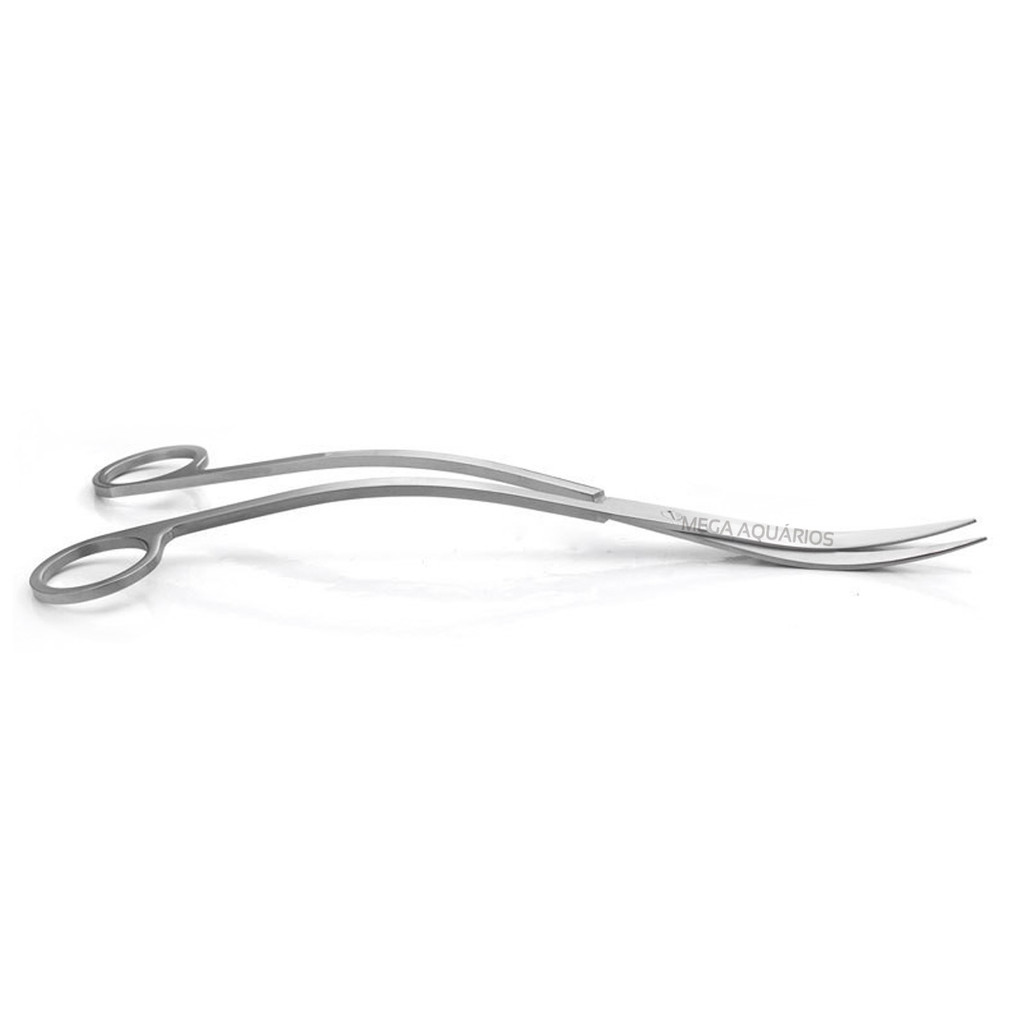 Tesoura ondulada 25cm aquario plantado aco inox plantas aquáticas poda jardim terrário plantas