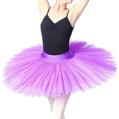Ballet Tutus Skirs Para Adulto Criança Malha Rígida Panqueca Dança Do Ventre Meninas Prática Crianças Lago