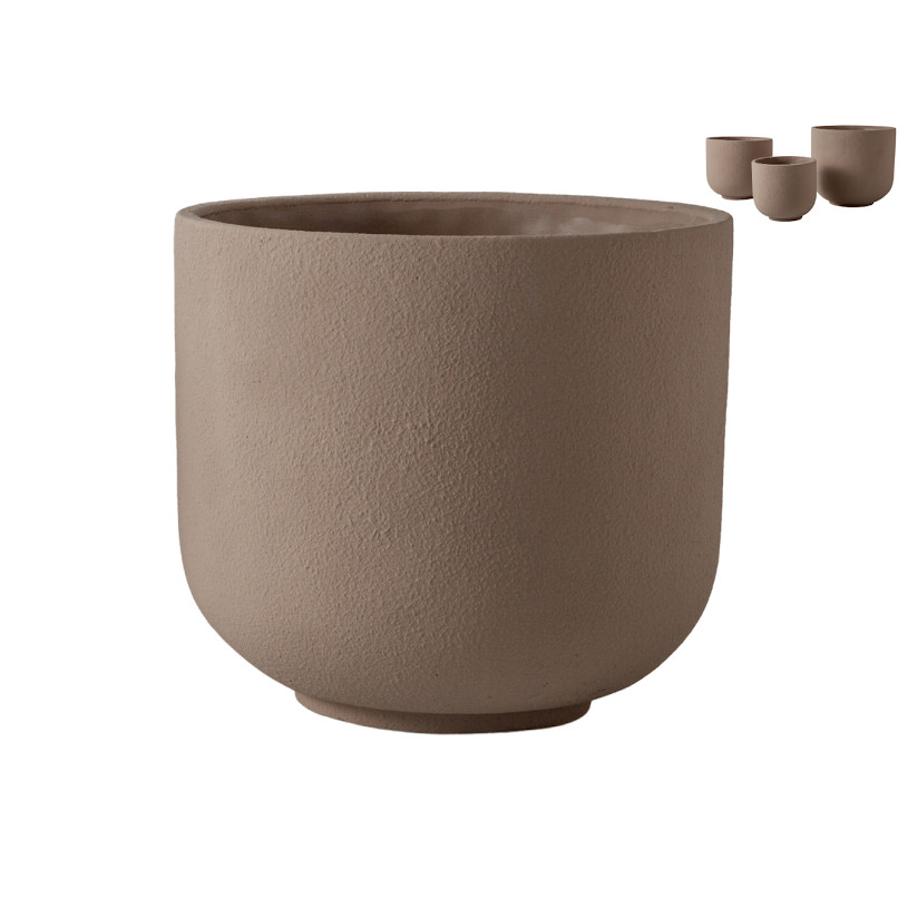 Cachepot Vaso Decorativo Redondo Mesa Chão Extra Grande Rustico Bege Decoração Versátil Porta Objetos Plantas Flores Suculenta Décor Centro Mesa Posta