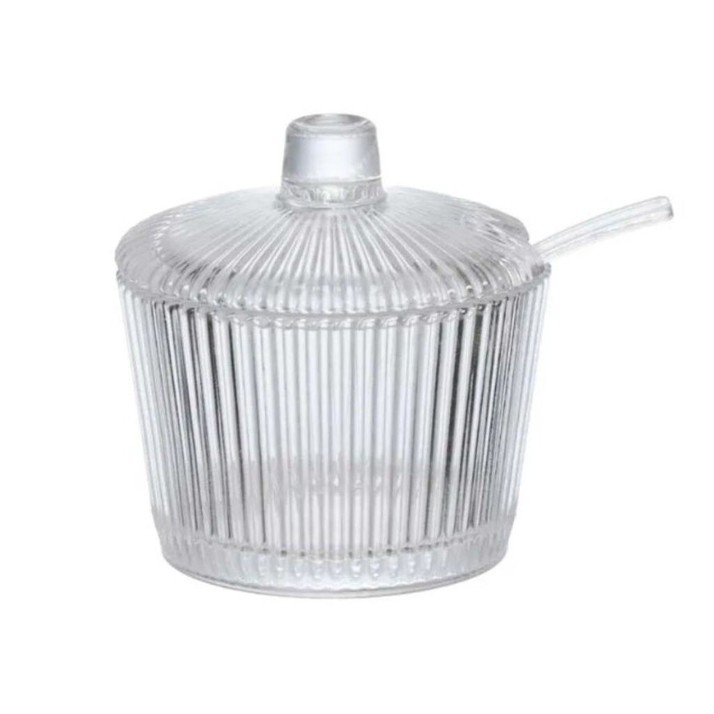 Açucareiro ou Saleiro com Colher em Vidro 200ml Graffiato - Home & Living