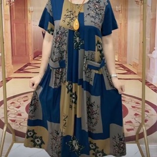 Saia esbelta de 50a cobre a barriga, gola quadrada para um bolso duplo, barriga grande, anos de idade, vestido de 60 grandes versões, vestido de mãe IXB5