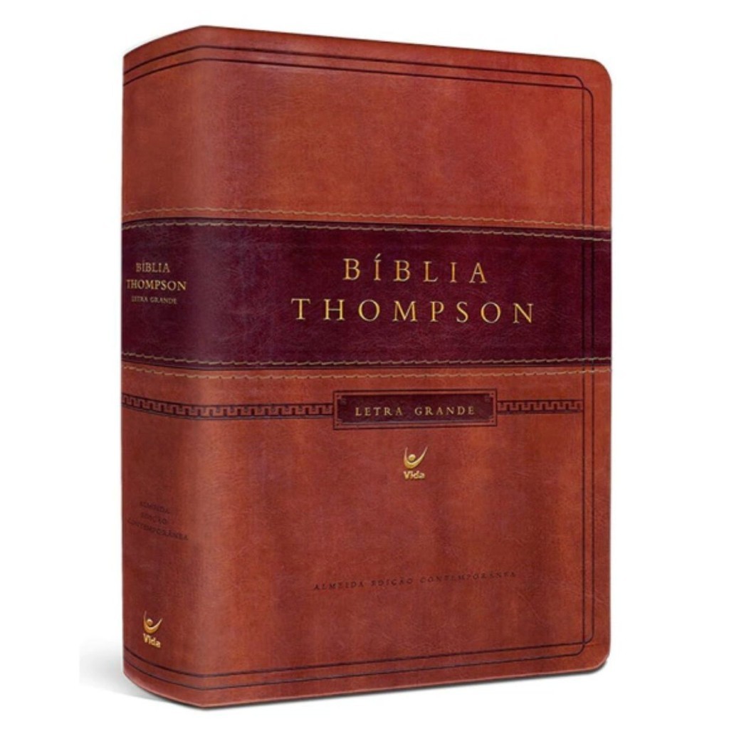 Bíblia de Estudo Thompson | AEC | Letra Grande | Marrom Claro e Escuro - Editora Vida