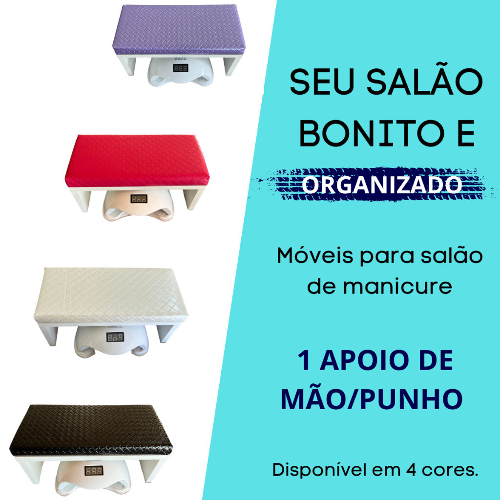 Apoio De Punho Mdf / Apoio De Mão Para Manicure 4 cores - Promoção