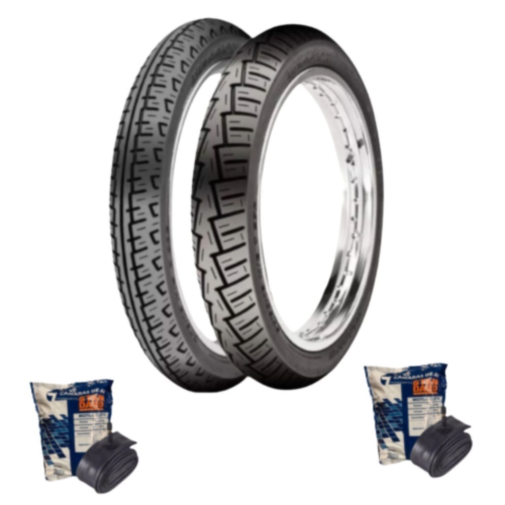 Kit Par Pneu Moto Winner 90/90-18 Traseiro e 275-18 Dianteiro Maggion + 2 Câmaras Gulfair MG18