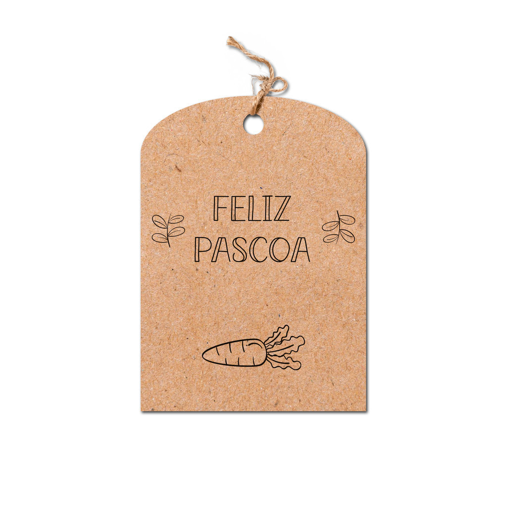 Kit 50 Tag em MDF - Páscoa - Feliz Páscoa - Cenoura