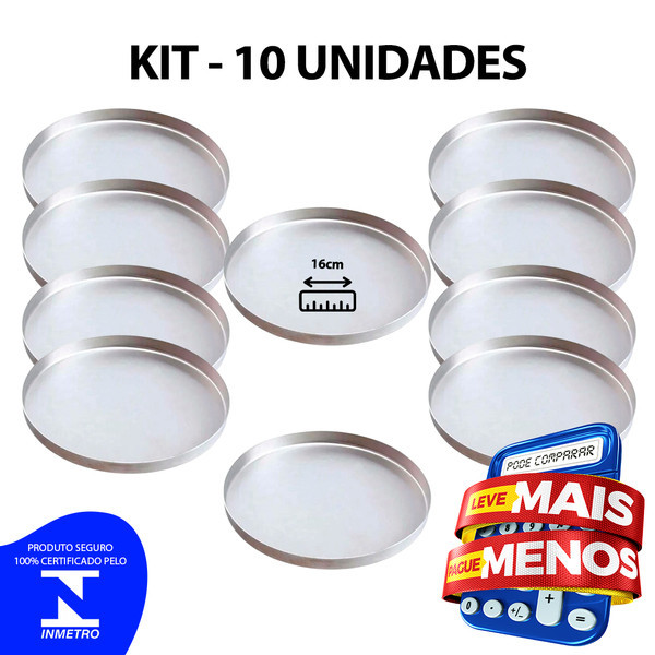 KIT - 10 Formas de pizza brotinho 16cm em Oferta na Shopee