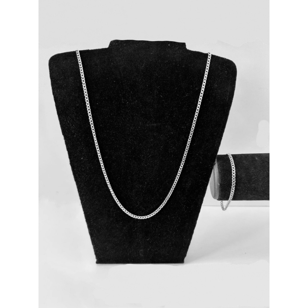 Exclusivo Corrente + Pulseira/Corrente Dourado/Prata/60-70cm * 3mm/Corrente Aço Elo 1x1/Colar de aço inoxidável