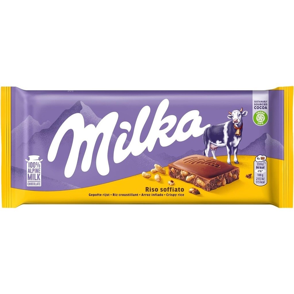 Chocolate Milka Riso Soffiato Ao Leite Rice Crisps 100G