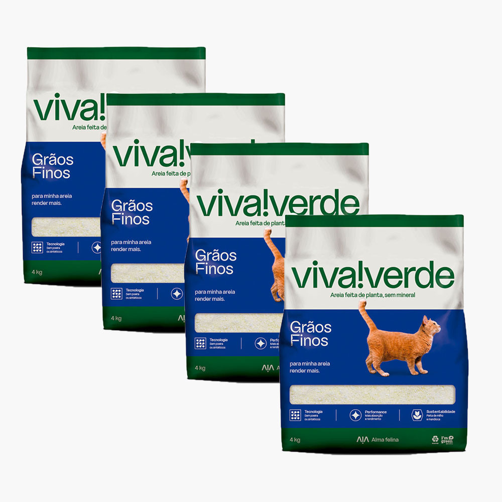 Kit 4 Areia Higiênica Para Gatos Biodegradável Viva Verde Limpeza Plena Petfive em Oferta na Shopee
