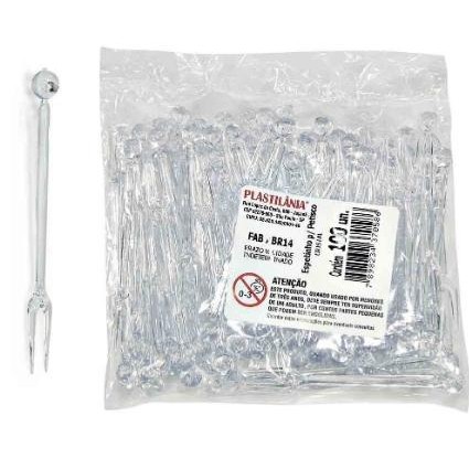 Espetinho Petisco Cristal 100 Unidades Plastilania